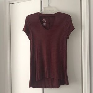 Red and black Maurice’s chest cut out shirt
